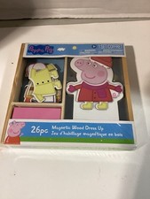 Peppa Pig Wooden Magnetic Dress Up Doll 26pc Pretend Play Set NEW Sealed