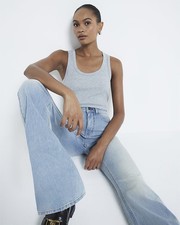 High (Greater than in) Blue Regular Size Jeans for Women for