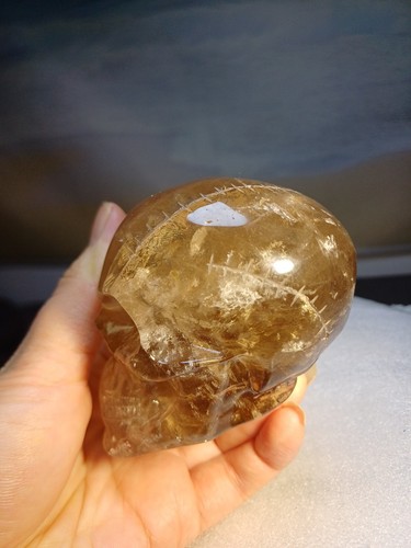 355g Smomey Quarz Totenkopf Kristall Mineralien Schnitzerei hochwertiger Edelstein - Bild 2 von 12