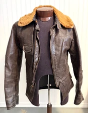 WWII USN Navy Aviator Pilot Colvinex Heated Leather Flight Jacket 24V - Size 40