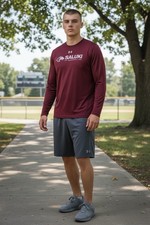Under Armour Saluki Baseball Long Sleeve Shirt SIU Maroon Athletic Tee Size L