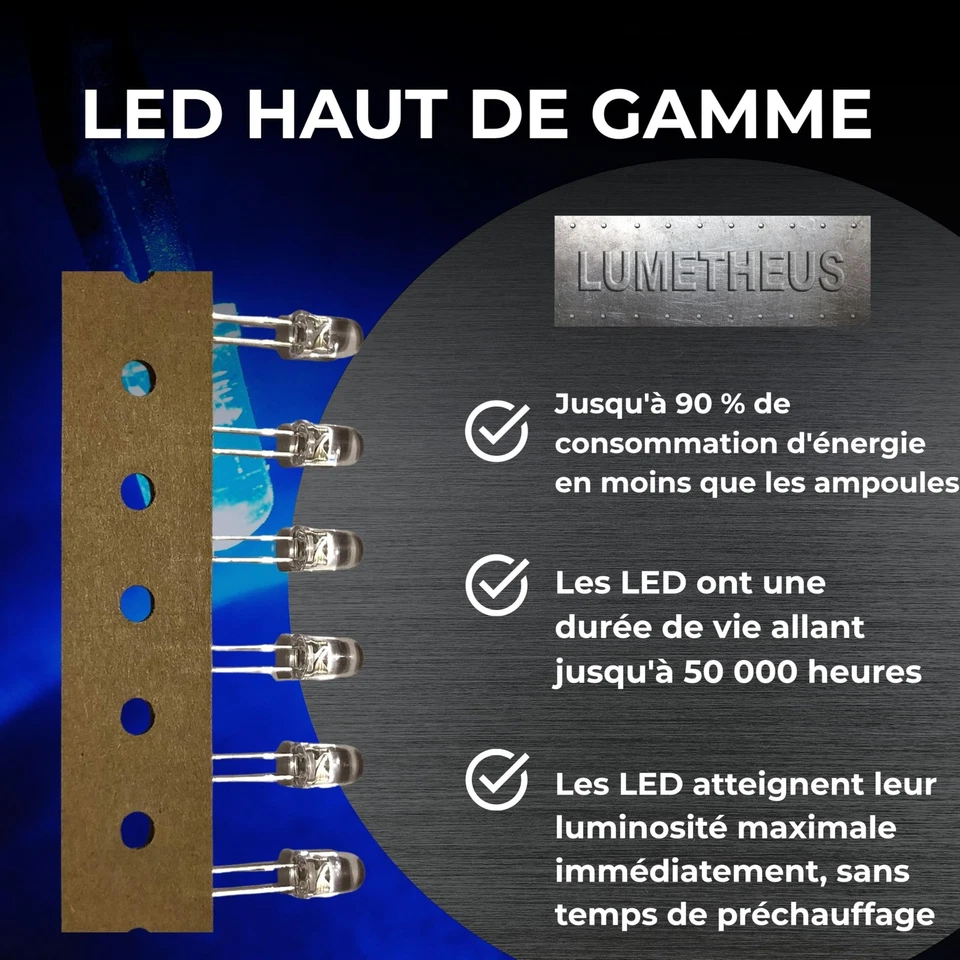 LED Diodes électroluminescentes 5mm couleur Bleu Ultra-lumineux 5000 mcd 100 ... - Photo 4/4