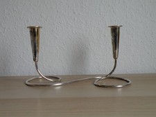 WMF SILBERLEUCHTER versilbert MIDCENTURY 2-flammig Bienenkorbmarke KURT MAYER