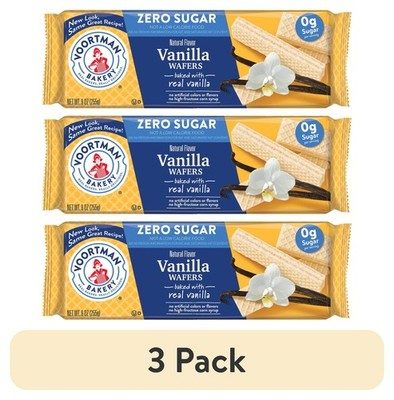 (3 Pack)  Bakery Zero Sugar Vanilla Wafer Cookies 9 Oz