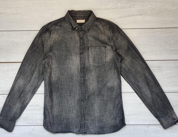 Men AllSaints Shirt Grey Cotton 36 / S / 44 #4UFZ
