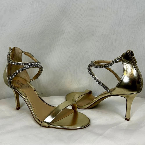 NUOVO Jewel Badgley Mischka Celine oro e tacco a spillo gioiello taglia 9