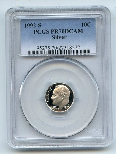 1992 S 10C Silver Roosevelt Dime Proof PCGS PR70DCAM