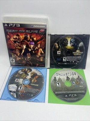 PS3 Fighting Game Lot Street Fighter Dead or Alive Injustice Mortal Kombat vs DC