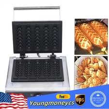 Commercial Electric Waffle Maker Machine Hot Dog Baker Nonstick 1500W 5 Grooves