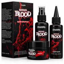 Kangaroo 3Pcs Vampire Makeup Kit with Liquid, Paste 1 Ounce Pack of 1 , Red