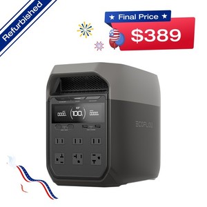 EcoFlow DELTA 3 1024Wh 1800W Portable Power Station LiFePO4 Battery Refurbished