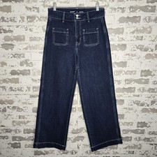 Gap Jeans Womens 4 Petite Dark Blue Wash Extra High Rise Sky-Hi Wide Leg Denim