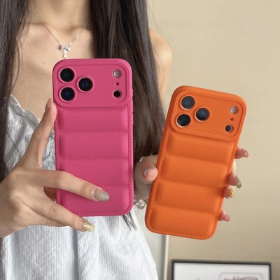 Trendy Puffer iPhone Case   Soft Silicone Shockproof Cover
