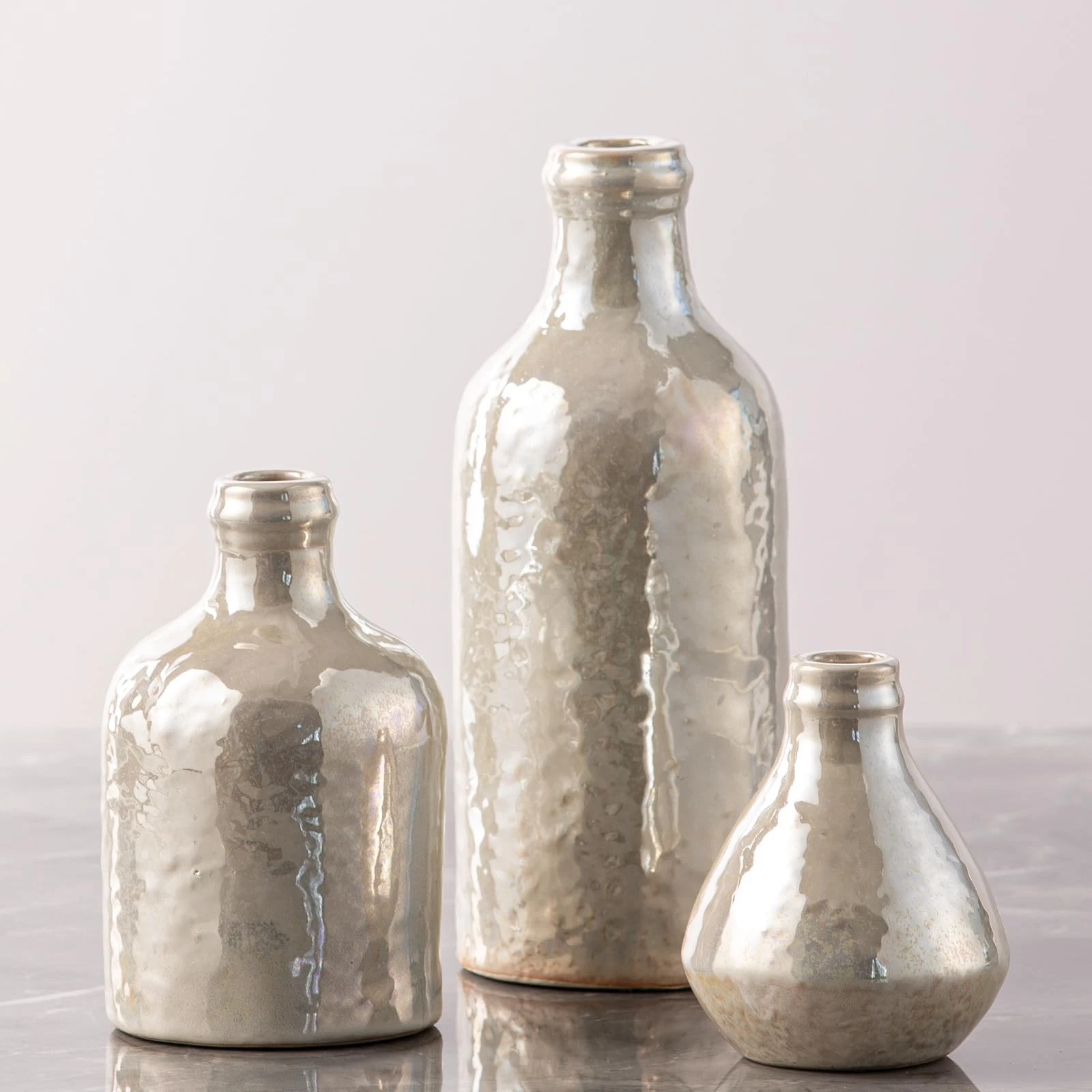 Ceramic Vase Set of 3, Decorative Vases Home Decor Modern Neutral Flower Pamp...