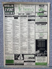 1987 'Dublin Event Guide' gigs/concerts music poster Christy Moore/Niall Tóibín