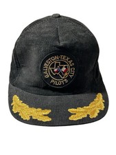 Galveston Texas City Pilots Corduroy Black Made in USA Cap Hat Scrambled Eggs