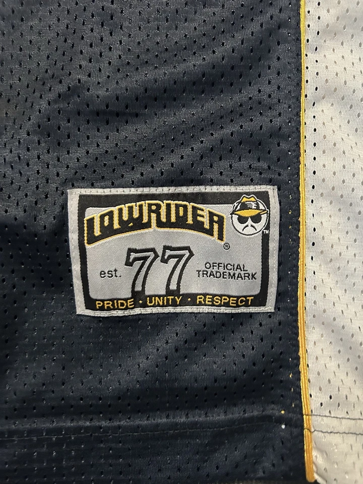 Camiseta Lowrider #77 vintage azul marino y blanco - talla XL (2000) súper enferma Foto 4 de 4