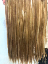 Human Hair Remy Straight Weft Hair Extension Medium Brown/Dark Blond 21-30in