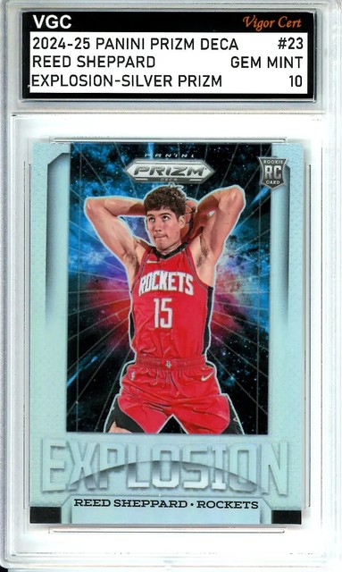 2024-25 Panini Prizm Deca #23 Explosion-Silver Prizm Reed Sheppard Vgc 10 TR15