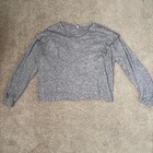 Heather gray cropped ruffle sweater Size Medium