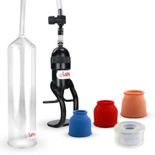 LeLuv Penis Pump EasyOp Zgrip Clear Hose with 3 Sleeves & Clear Silicone Seal