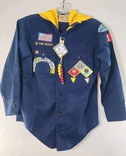 Vtg Boy Scouts of America Boys Cub Scouts Blue Shirt Montana Council 14