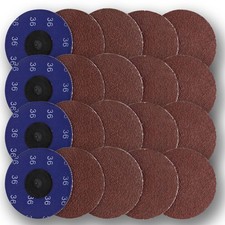 ABN Aluminum Oxide Sanding Discs 25-Pack, 3in, 36 Grit - Metal 3 Inch 