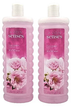 Avon Senses Cherry Blossom Bubble Bath 24 fl oz Two botthes made in THE USA