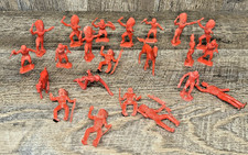 Vintage 1950's-60's Marx Fort Apache Indians Lot of 18 Indians  Livestock Plus