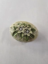 Enamel Crystal Oval Trinket Box