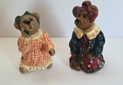 SALT & PEPPER SHAKER BOYDS BEARS BEARWARE POTTERY  LOUELLA & HEDDA Set 