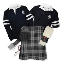 Kilt Outfit 'sports Premium' - 2-stripe Rugby Top - Granite Grey Kilt Outfit 'sports Premium' - 2-stripe Rugby Top - Granite Grey