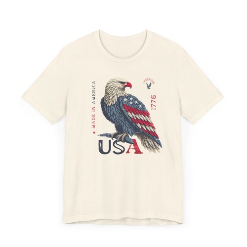 PATRIOTIC USA Made in America 1776 Unisex Jersey Short Sleeve Tee 4th of July - Picture 16 of 53