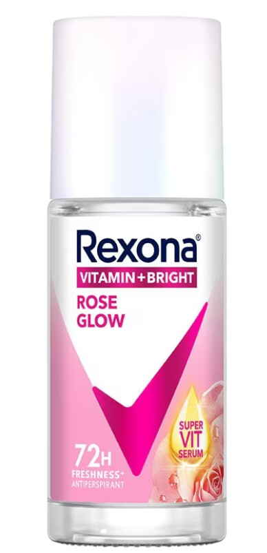 4x45g Rexona Vitamin Bright Rose Glow RollOn 48Hr Anti-Perspirant