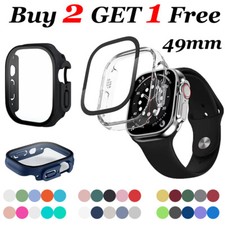 Hard PC Case  Glass Screen Protector Full Cover For Apple Watch Ultra 49mm