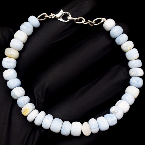 Stunning 80.00 Cts Most Beautiful Ever Blue Opal Beaded Bracelet VK 01 E663