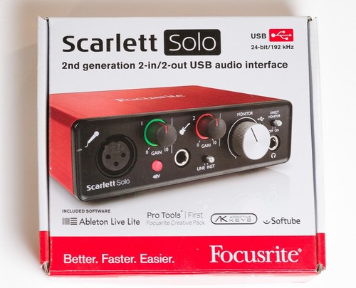 Focusrite Scarlett Solo 2nd Generation 2-in/2-out USB Audio Interface New In Box - Picture 2 of 6