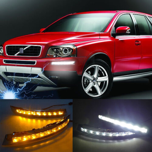 >DRL 2x LED Fog Lamp Turn Signal Daytime Running Light For Volvo XC90 2007-2014 - Picture 1 of 11
