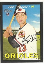 2016 TOPPS HERITAGE JOEY RICKARD BLACK BORDER BASEBALL CARD   #566