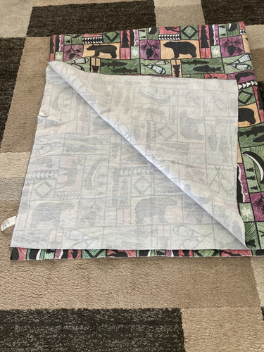 VTG Lodge Patchwork blanket MAINSTAYS Home 84 x 100 Made in USA Excellent. BB-6 - Picture 9 of 9