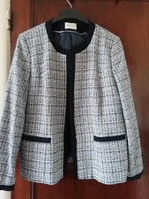 Eastex Smart Lined Navy/white Jacket With Faux Pockets. Size 18