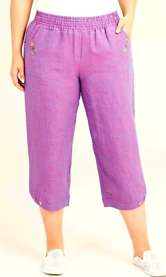 TS TAKING SHAPE plus size M 20 Dahlia Linen Crop Pants natural NWT  rrp$150 Australia