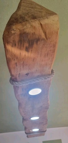 Rustikal Holzlampe Ulme ca. 120cm 3 x LED-3W Leuchten 230V, Vintage, Retro - Bild 5 von 6