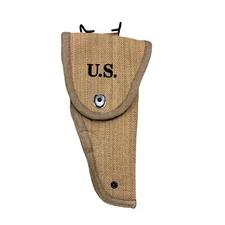 US WW2 Style KHAKI M1911 .45 Colt Utility Canvas Holster- KHAKI