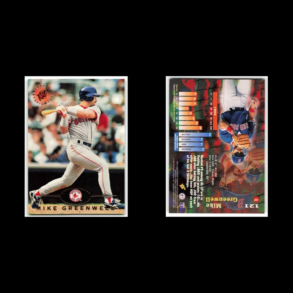 MIke Greenwell #121 1995 Topps Stadium Club Boston Red Sox Baseball Card MLB NM - Image 3 of 3