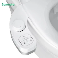 Bidet Attachment - SAMODRA Non-Electric Bidet - Self Cleaning Dual Nozzle (Fr...