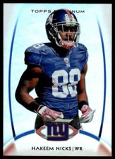 2012 Topps Platinum 78 Hakeem Nicks New York Giants Football Card