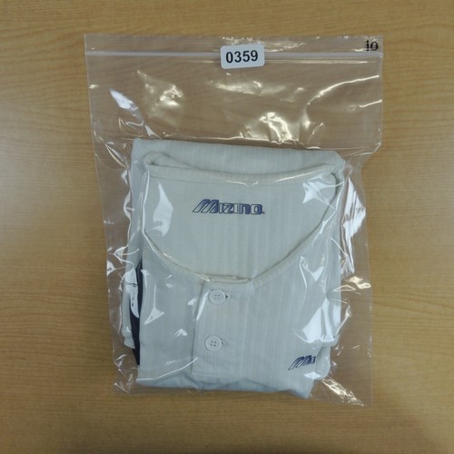 Mizuno Baseball Shirt Boys White Striped with Black Sleeves Size see pictures - Picture 6 of 6