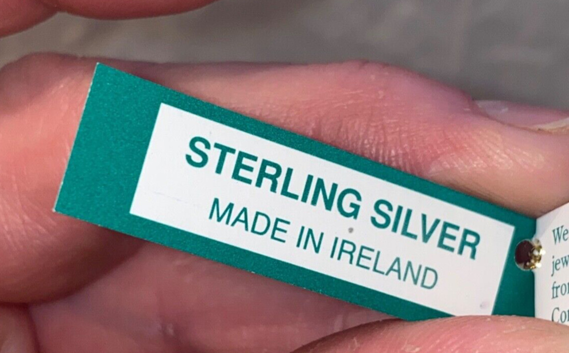 Sterling Silver Tree with Connemara Marble 3 Leaf Clovers J.C. Walsh & Sons NEW