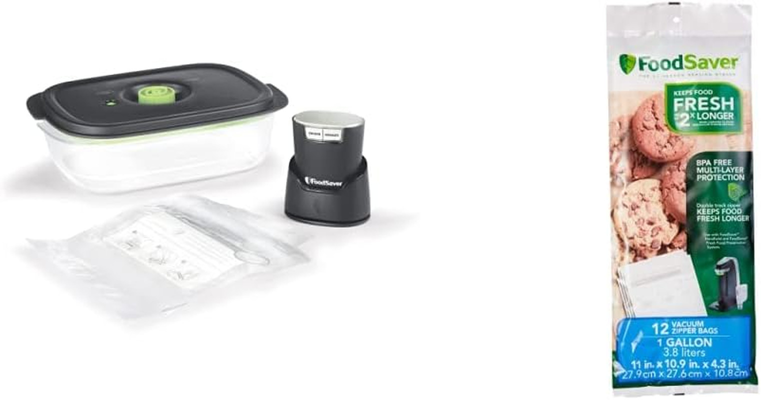 FS2160 MultiUse Handheld Vacuum Sealer and Marinator & 1Gallon Vacuum